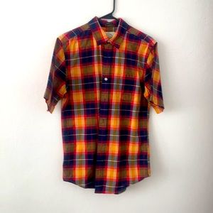 St. John's Bay Plaid Short Sleeve Shirt Small